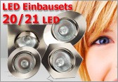 LED Einbauset 20/21 LED GU10 oder MR16 in wei� oder warmwei�