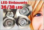 LED Einbauset 36/38 LED GU10 oder MR16 in wei� oder warmwei�