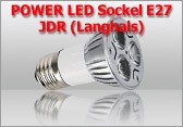 Power LED Sockel E27 JDR (Langhals) in wei� oder warmwei�