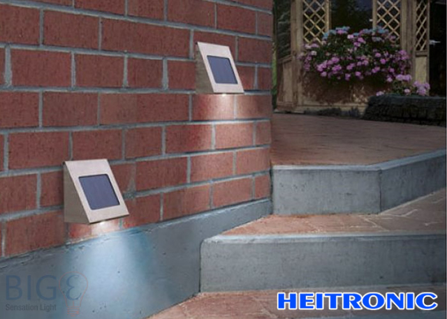 Heitronic Solar LED Wandleuchte Shine 36919 Edelstahl