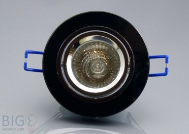 Einbaurahmen schwarzes Kristallglas - Rund - Schnellspannkopf