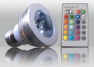 3W E27 RGB 230V Power LED Strahler
