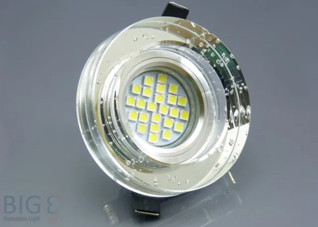 Einbaurahmen klares Kristallglas - rund - Blubber - Schnellspannkopf - vertieft