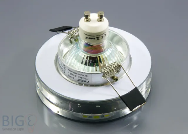 Einbaurahmen klares Kristallglas - rund - Blubber - Schnellspannkopf - vertieft