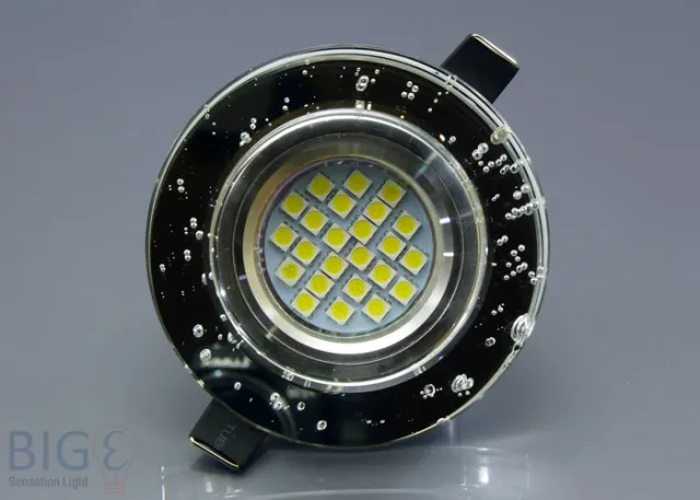 Einbaurahmen klares Kristallglas - rund - Blubber - Schnellspannkopf - vertieft