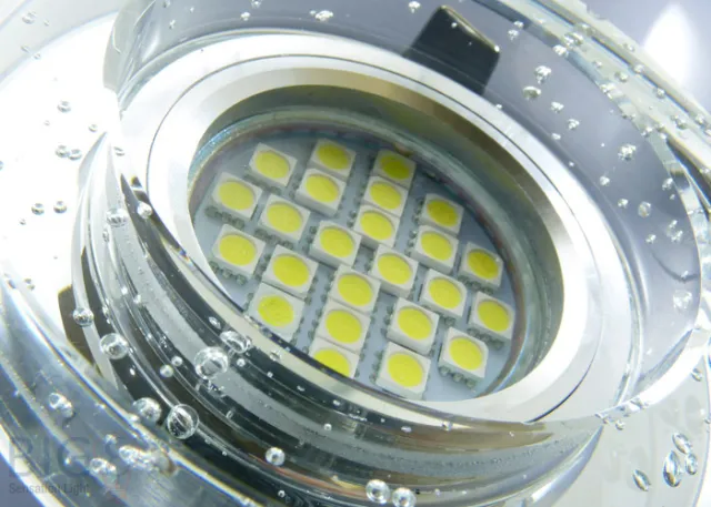 Einbaurahmen klares Kristallglas - rund - Blubber - Schnellspannkopf - vertieft