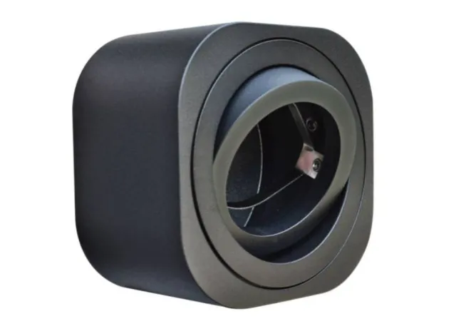 Aluminium Aufbaustrahler gebürstet kurz komplett schwarz abgerundet