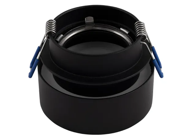 Einbaurahmen McShine DL-21 rund, mit Frontglas milchig, schwarz doppelter Lichtaustritt