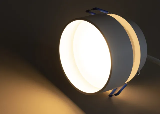 Einbaurahmen McShine DL-21 rund, mit Frontglas milchig, weiss doppelter Lichtaustritt