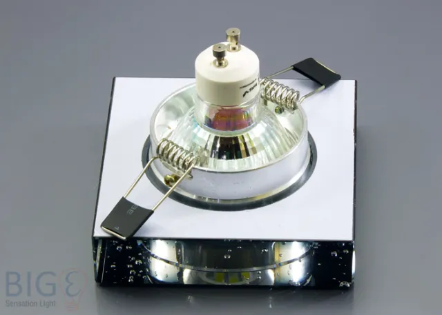 Einbaurahmen schwarzes Kristallglas - 4eckig - Blubber - Schnellspannkopf - vertieft