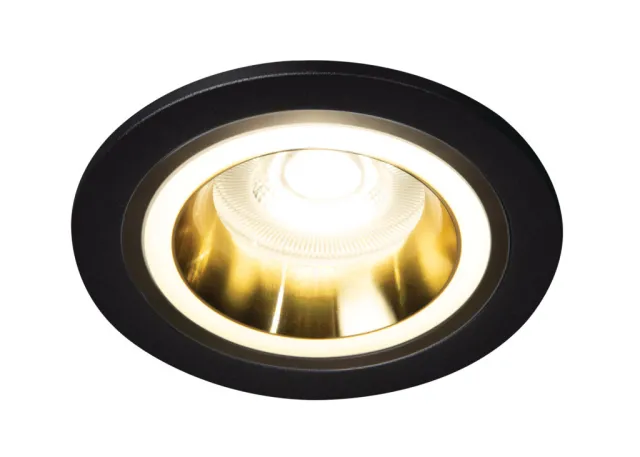 Kanlux Einbaustrahler Deckenleuchte Downlight FELINE DSO G-B schwarz matt gold doppelter Lichtaustritt
