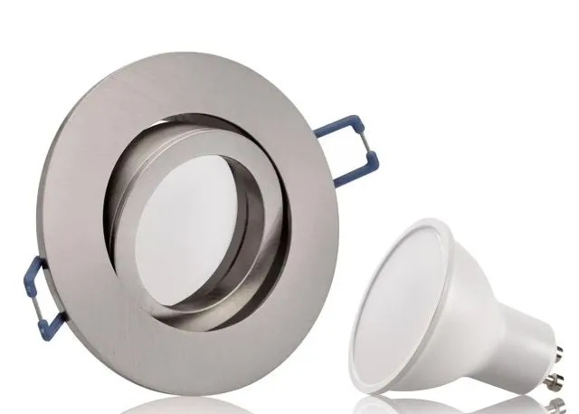 LED Einbaustrahler Set mit Marken GU10 LED Spot Kanlux Tomi V2 5 Watt Alu-Druckguß Rund Klickverschluß