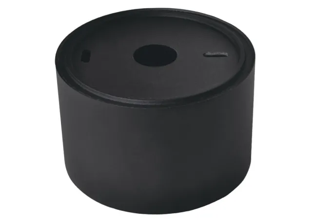 Aluminium Aufbaustrahler gebuerstet rund kurz komplett schwarz IP44 fuer LED Module