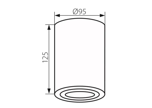 Kanlux Aluminium Aufbaustrahler schwarz matt BORD DLP-50 eine Lichtquelle