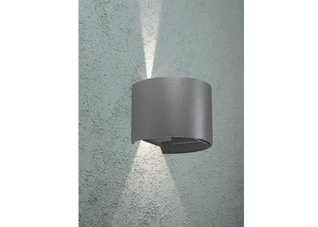 Druckguss UP/Down 2x3W IP54 grau rund Abstrahlwinkel einstellbar