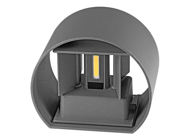 Druckguss UP/Down 2x3W IP54 grau rund Abstrahlwinkel einstellbar