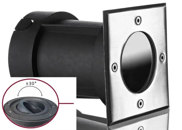 Boden LED Einbaustrahler Set IP67 rund schwenkbar mit Marken GU10 LED Spot ChiliTec 5 Watt