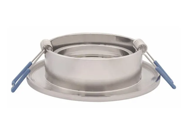 Einbaurahmen aus Aluminium eisengebürstet rund Klickverschluss geeignet auch für Spanndecken