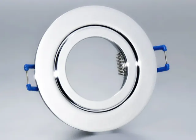 IP44 Aluminium Einbaustrahler chrom glänzend rund Feuchtraum