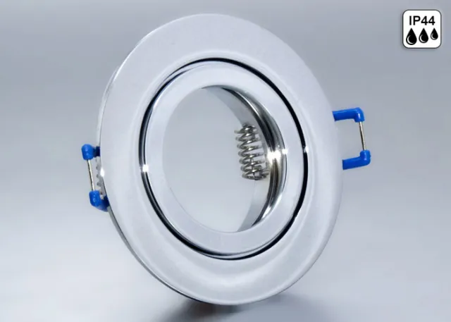IP44 Aluminium Einbaustrahler chrom glänzend rund Feuchtraum