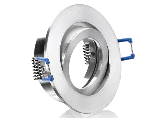 LED Einbaustrahler Set extra flach mit Marken Flat LED Spot LcLight 5 Watt Alu Feinschliff Rund Dimmbar 40 Watt Ersatz