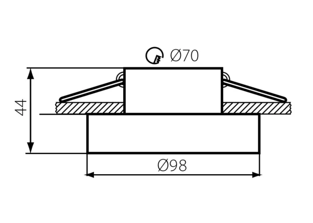 Kanlux Einbaustrahler ELNIS L A Anthrazit Grau Glänzend Aluminium
