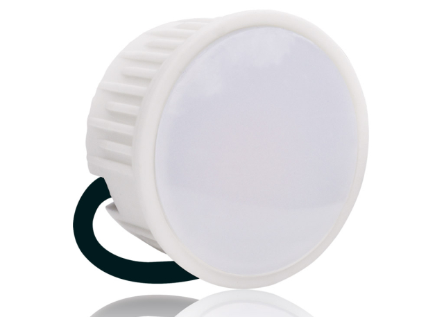 Feuchtraum LED Einbaustrahler Set IP44 MR11 35mm Druckguß weiss matt matt mit Marken Flat LED Spot LC Light 3 Watt 230V Dimmbar