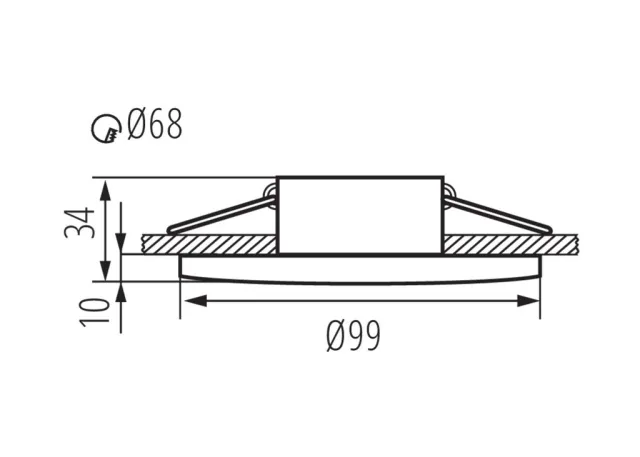 Kanlux Einbaustrahler Einbau-Downlight DROXY IP65 DSO-B schwarz rund