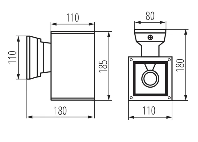 Kanlux Wandleuchte Außenbereich LART EL-160-GR Aluminium E27