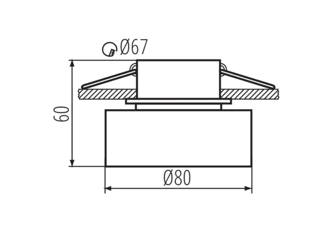 Kanlux Einbaustrahler GOVIK schwarz / gold rund zweifacher Lichtaustritt DSO-B/G