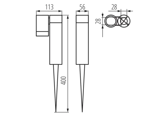 Premium Aluminium Erdspießleuchte USTI SP 1X7 GR GU10 IP54