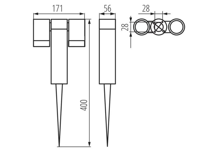 Premium Aluminium Erdspießleuchte USTI SP 2X7 GR GU10 IP54