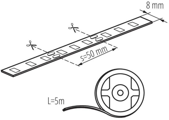 Kanlux LED-Streifen LEDS-B - 5 Meter Rolle - Kaltweiß - Innen- und Außenbereich IP65 12V