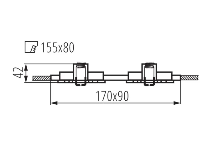 Kanlux Deckenleuchte SEIDY CT-DTL250-W/M Einbau schwenkbar weiß matt eckig doppel