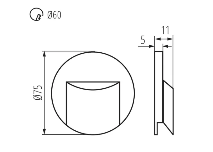 Kanlux LED-Wandeinbauleuchte Treppenleuchte ERINUS weiss rund