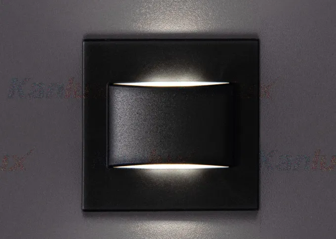 Kanlux LED-Wandeinbauleuchte Treppenleuchte ERINUS schwarz eckig doppelter Lichtaustritt