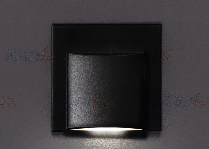 Kanlux LED-Wandeinbauleuchte Treppenleuchte ERINUS schwarz eckig