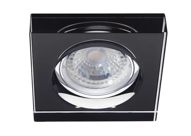 Kanlux Premium Einbaurahmen schwarzes Kristallglas - Eckig - Schnellspannkopf - tief Morta B