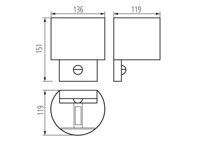 Kanlux Aluminium UP/Down REKA 7W IP54 graphit halbrund Bewegungsmelder