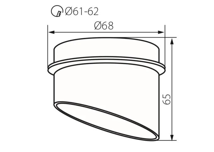 Kanlux Einbaustrahler SPAG C schwarz rund abgeschrägt innen gold