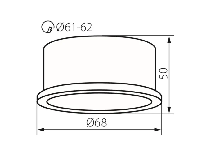 Kanlux Einbaustrahler SPAG D schwarz rund innen gold komplett versenkt