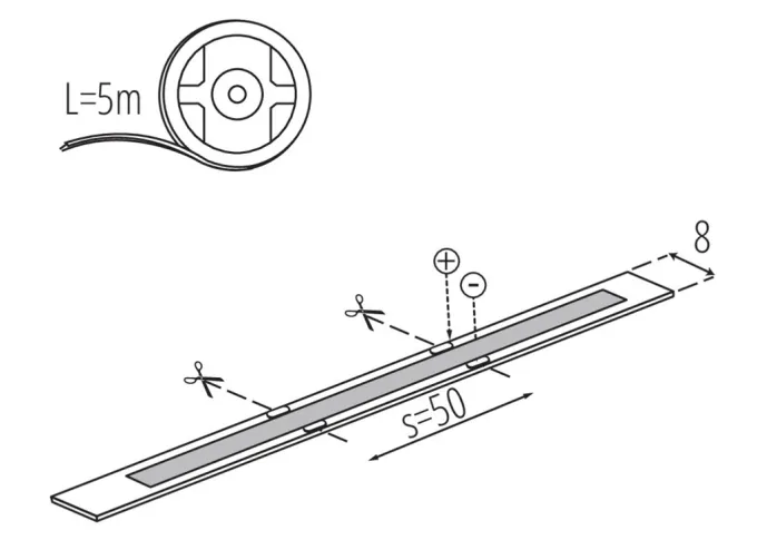 Kanlux Premium LED-Streifen LED STRIP LCOB - 5 Meter Rolle - Weißtöne 12V