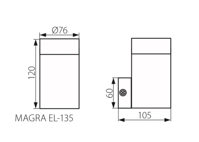 Kanlux Außenleuchte MAGRA EL-135 Rund Down Aluminium Druckguss GU10