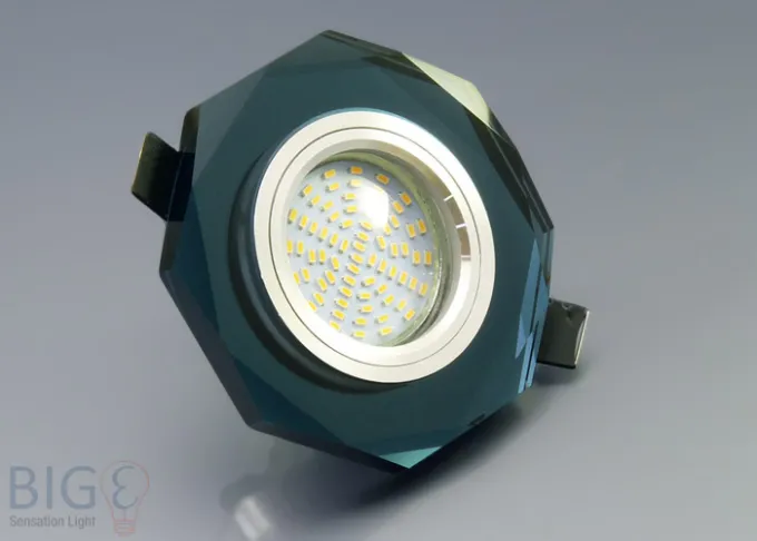 Einbaurahmen schwarzes Kristallglas - 8eck - Schnellspannkopf - flach