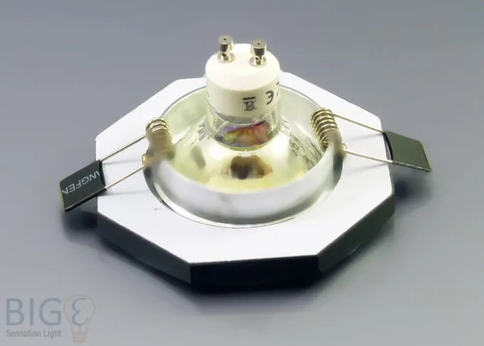 Einbaurahmen schwarzes Kristallglas - 8eck - Schnellspannkopf - flach