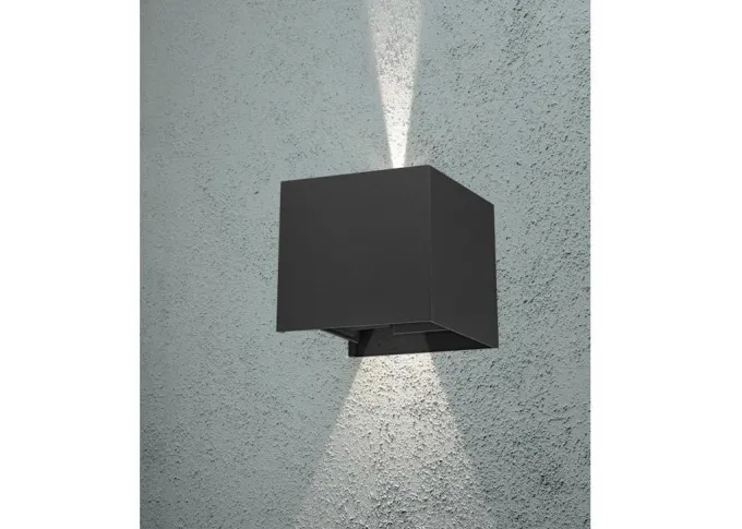 Aluminium UP/Down 2x3W IP54 schwarz matt eckig Abstrahlwinkel einstellbar