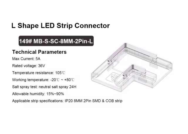 LED Band Eckverbindungsklemme für COB und SMD 8mm