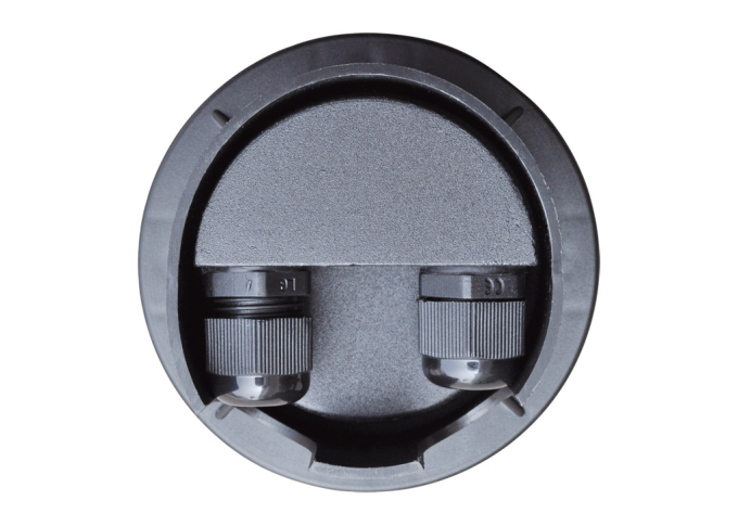 LED Boden-Einbaustrahler rund kurz für LED Module schwarz matt