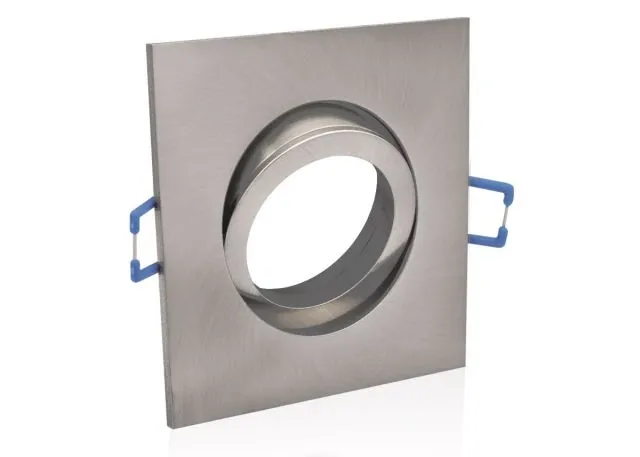 LED Einbaustrahler Set mit Marken GU10 LED Spot ChiliTec 5 Watt Alu-Druckguß Eckig Klickverschluß