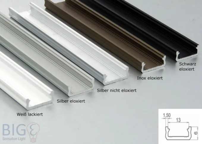 Aluminium Profil Aufputz NTD flach für LED Streifen